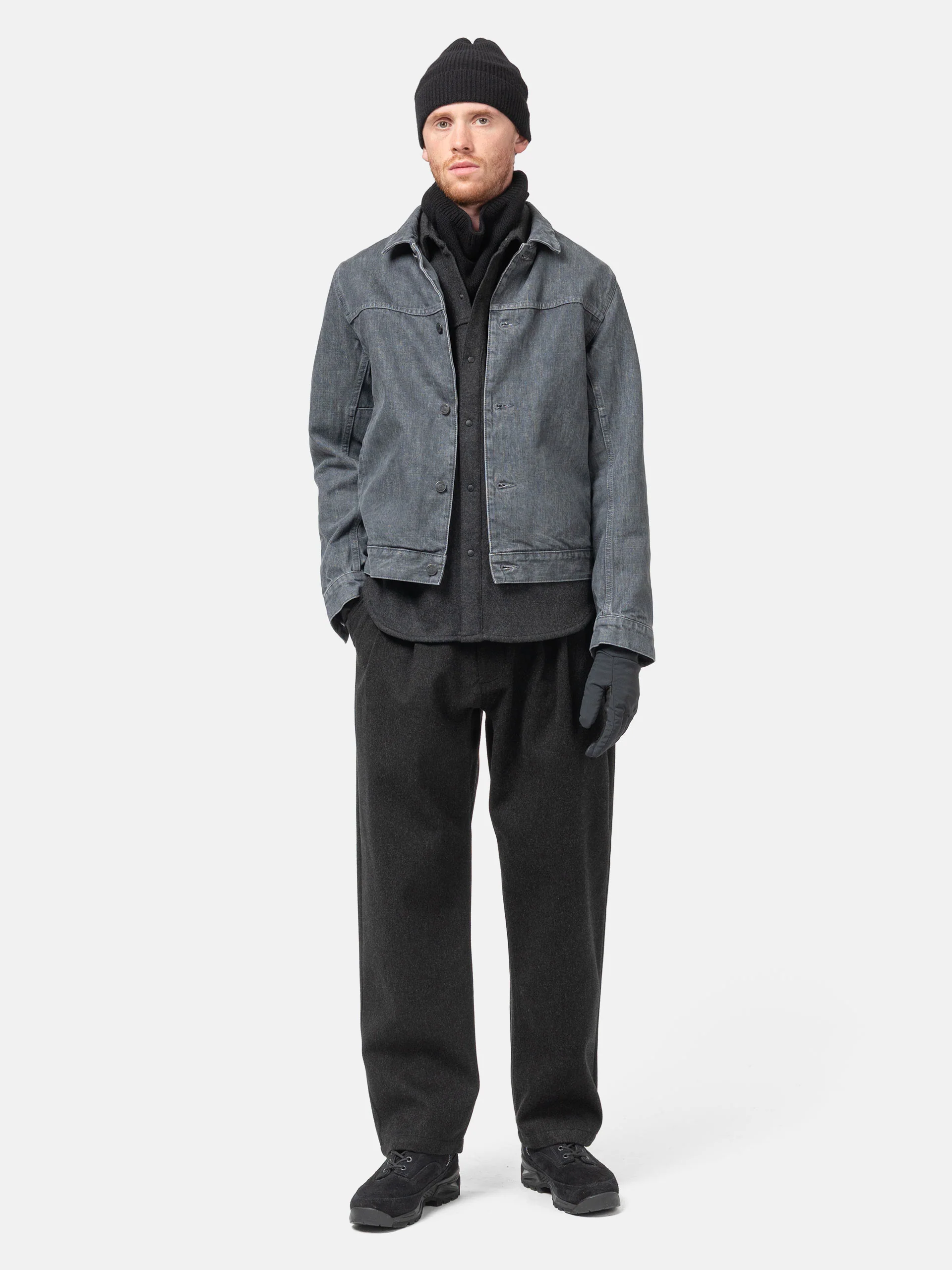 Safe Haven Rig HAVEN Rig Jacket - Stone Bio Washed Cotton Denim Charcoal - HAVEN