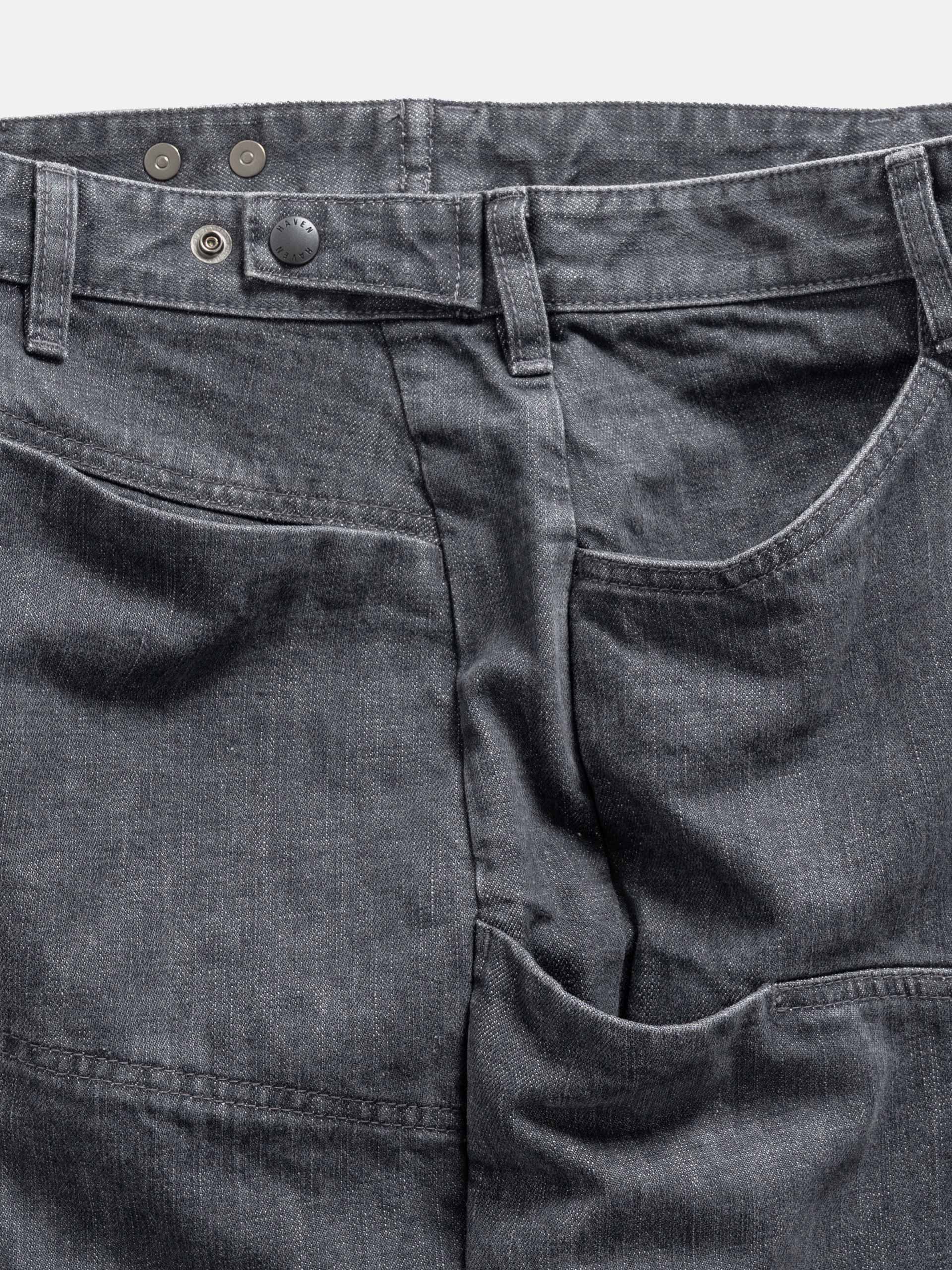Safe Haven Rig HAVEN Rig Pant - Stone Bio Washed Cotton Denim Charcoal - HAVEN